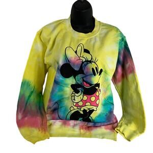 Disney Juniors Minnie Mouse Tie Dye Sweat Shirt Size X-Large